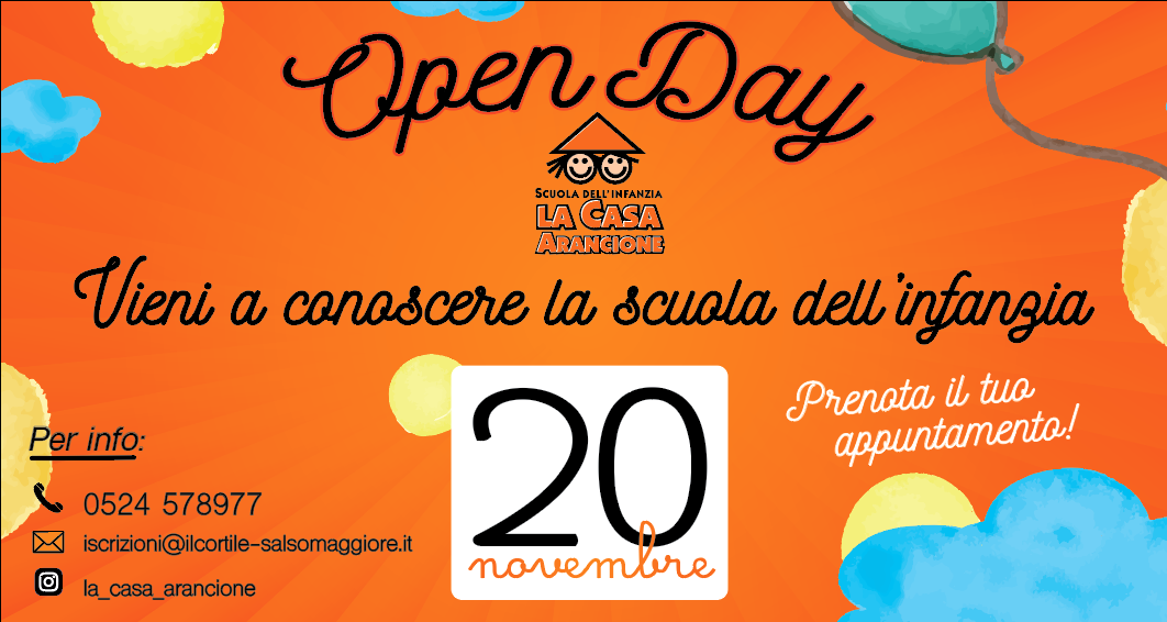 banner open day casa arancione